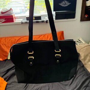 Lancel Paris Matte Black Hand Bag Shoulder Bag -‎ Made in Italy